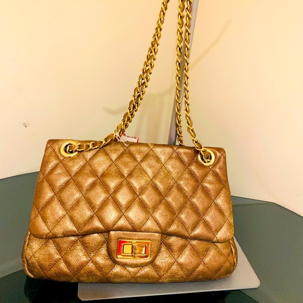 SALE !!! TOTO Italian quilted bronze leather purse